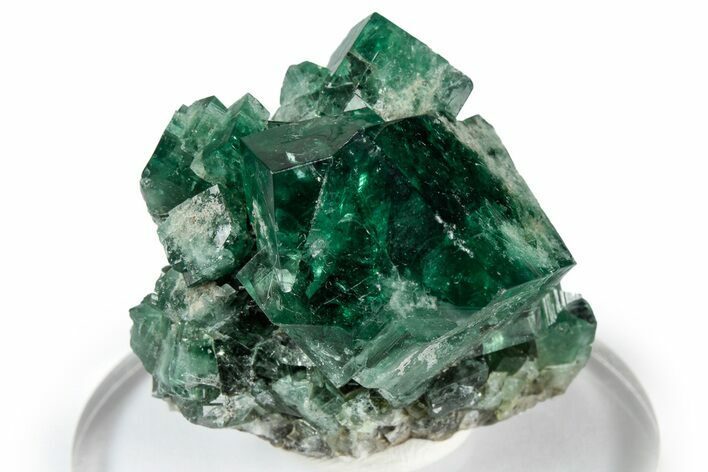 Fluorescent Green Fluorite Twins - Diana Maria Mine, England #337520